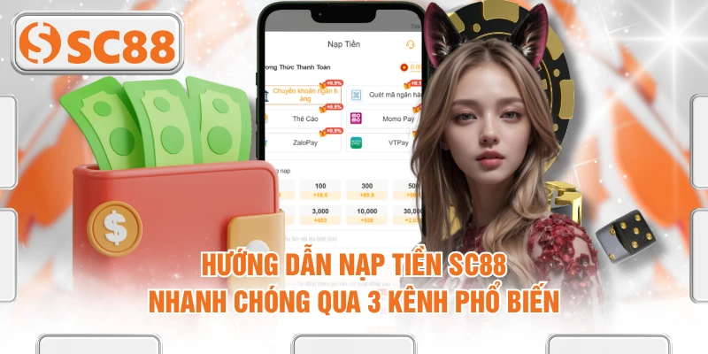 Hướng Dẫn Nạp Tiền SC88 Nhanh Chóng Qua 3 Kênh Phổ Biến